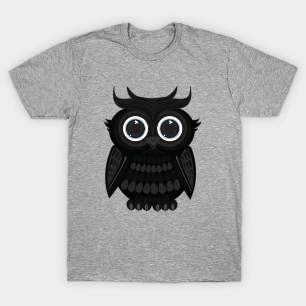 Black Owl T-Shirt by adamzworld